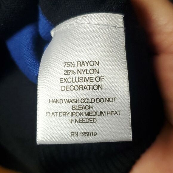 Valerie Steven's Womans Blue/Black Colorblock Sweater, Size Medium - Picture 3 of 5